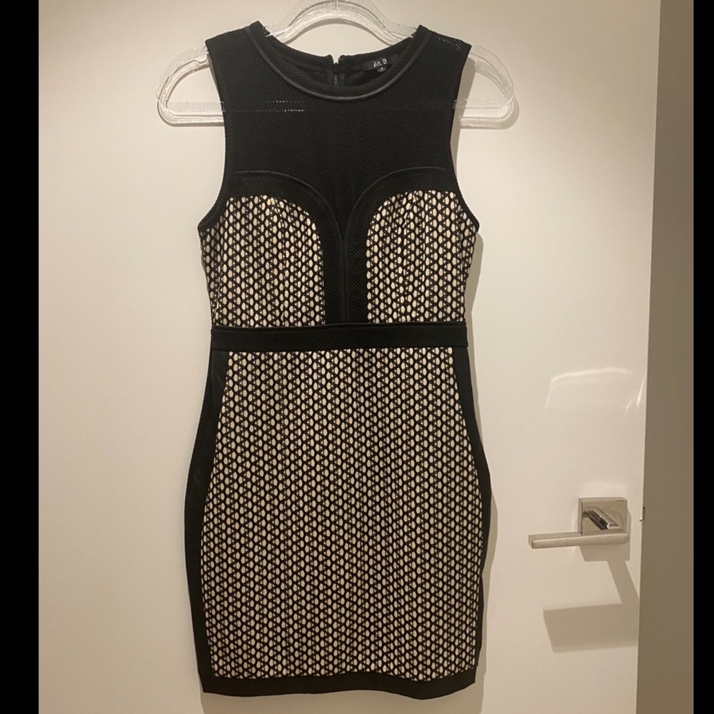 Alt. B Black and Cream Cut Out Dress